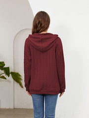 Raglan Sleeve Front Pocket Hoodie - Trendsi