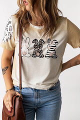 Easter Leopard Rabbit Graphic T-Shirt - Flyclothing LLC