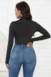 Turtleneck Long Sleeve Bodysuit - Trendsi - Flyclothing LLC