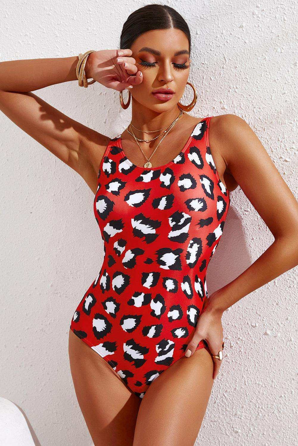Full Size Tie-Dye Crisscross Back One-Piece Swimsuit - Trendsi - Flyclothing LLC