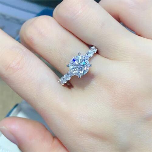 2 Carat Moissanite 925 Sterling Silver Ring - Trendsi