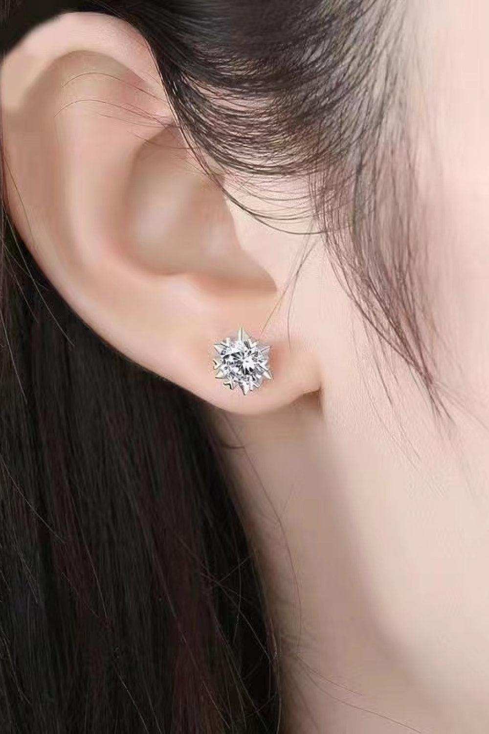 Stuck On You 4 Carat Moissanite Stud Earrings - Trendsi - Flyclothing LLC