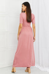 Celeste Sweetheart Full Size Short Sleeve Maxi Dress in Light Mauve - Trendsi