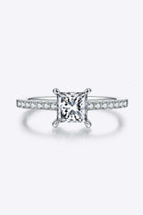 1.21 Carat Moissanite 925 Sterling Silver Side Stone Ring - Trendsi - Flyclothing LLC