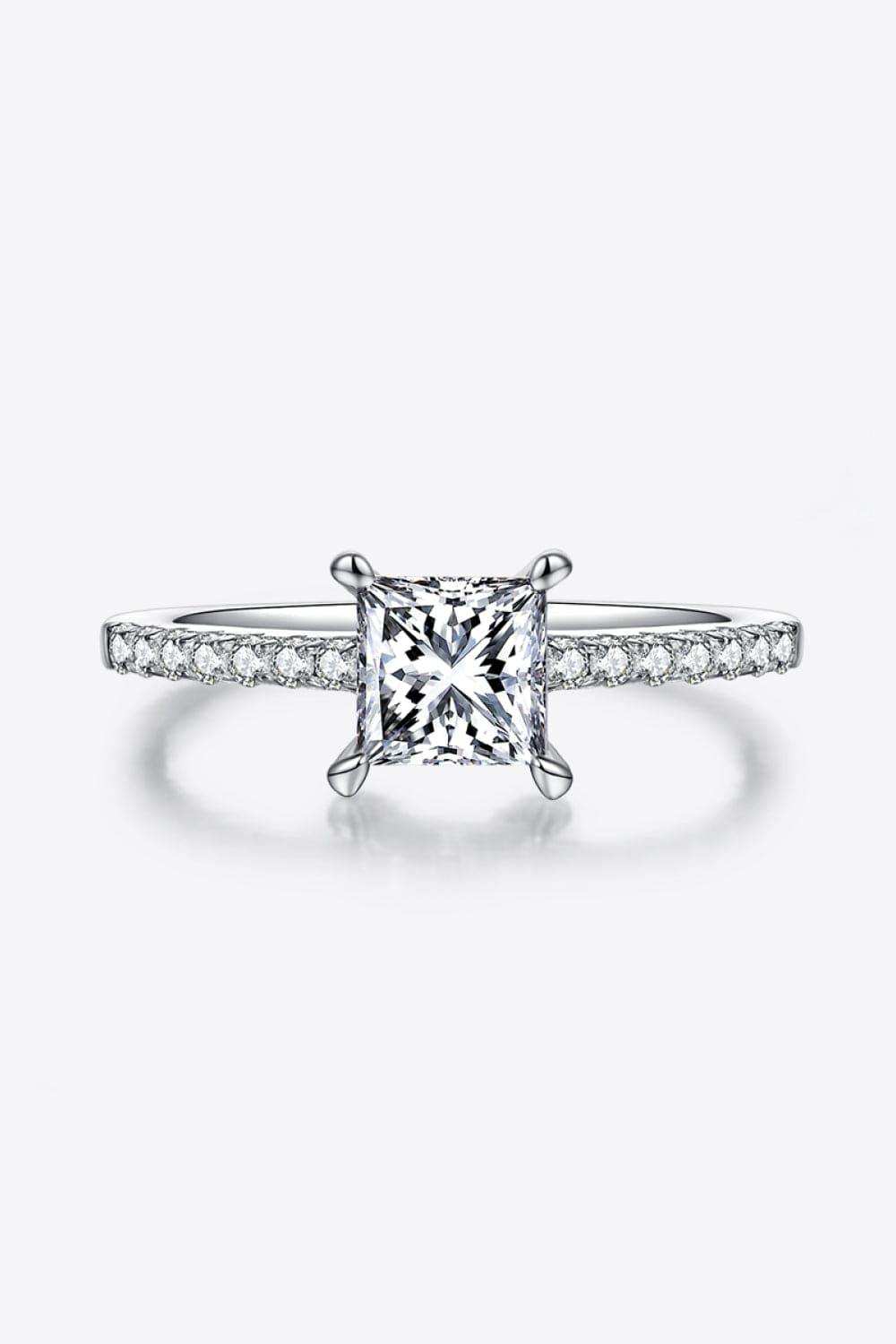 1.21 Carat Moissanite 925 Sterling Silver Side Stone Ring - Trendsi - Flyclothing LLC