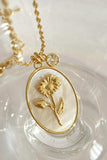 Flower Shell Pendant Copper Necklace - Trendsi - Flyclothing LLC