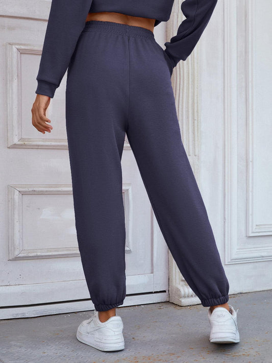 Elastic Waist Joggers with Pockets - Trendsi