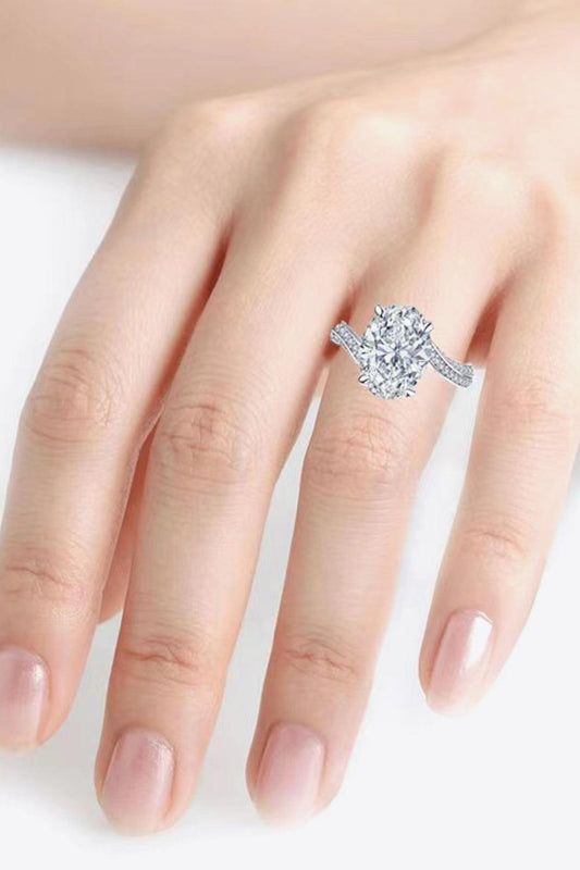 3 Carat Moissanite Side Stone Ring - Trendsi