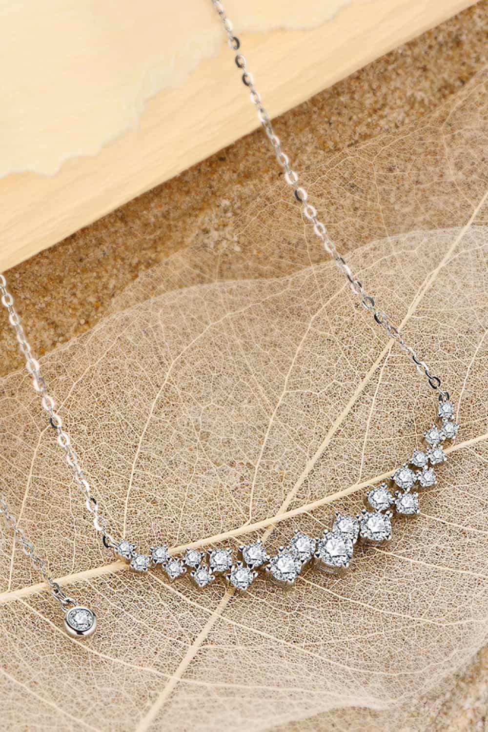 1.64 Carat Moissanite 925 Sterling Silver Necklace - Trendsi - Flyclothing LLC