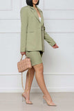 Long Sleeve Blazer and Shorts Set - Trendsi - Flyclothing LLC