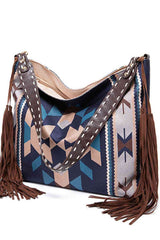 Geometric Canvas Tote Bag - Trendsi - Flyclothing LLC