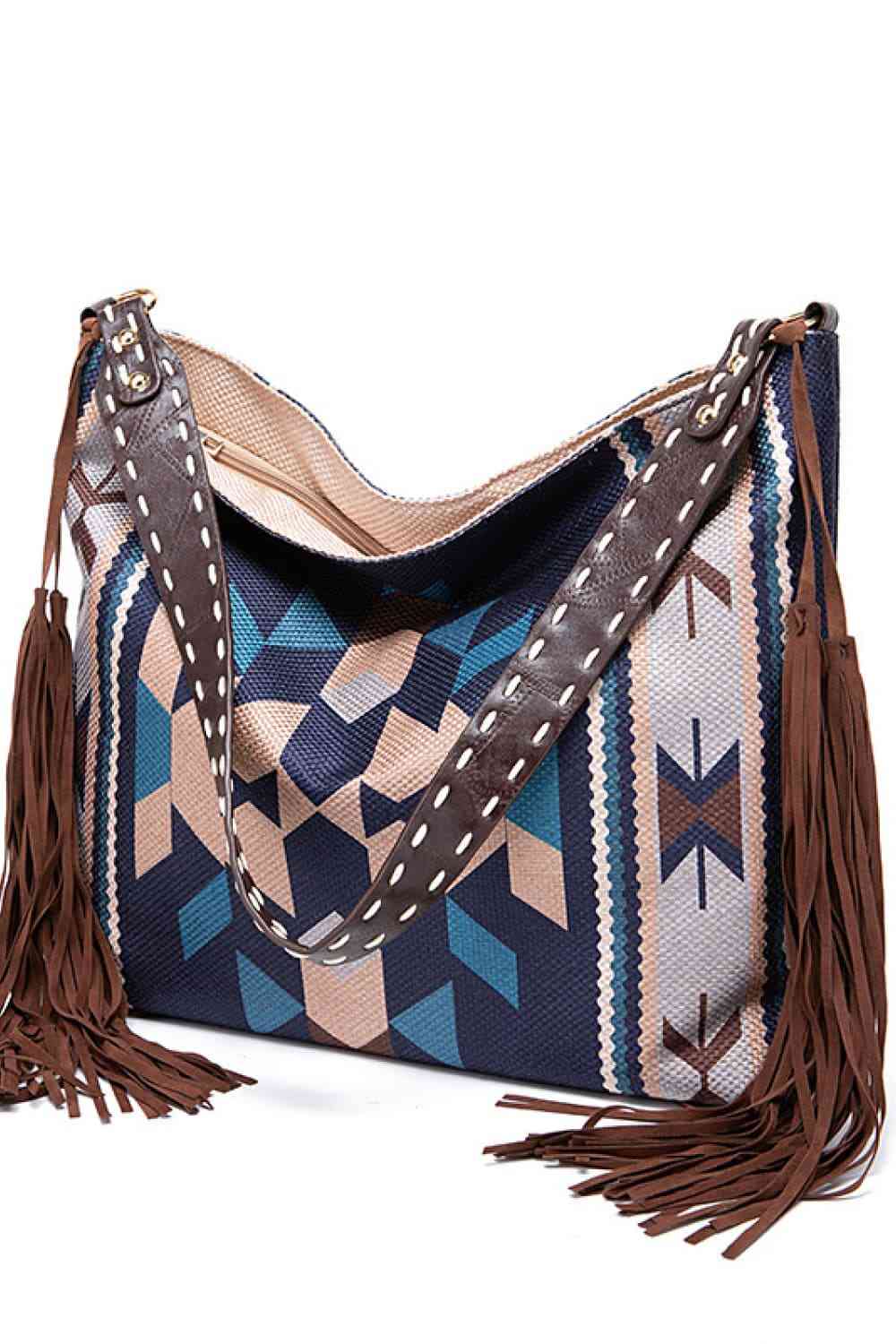 Geometric Canvas Tote Bag - Trendsi - Flyclothing LLC
