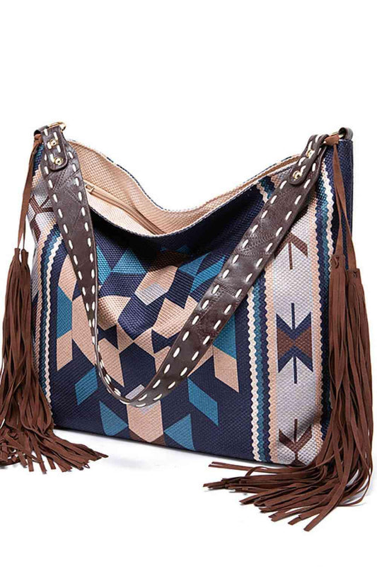 Geometric Canvas Tote Bag - Trendsi