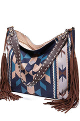 Geometric Canvas Tote Bag - Trendsi
