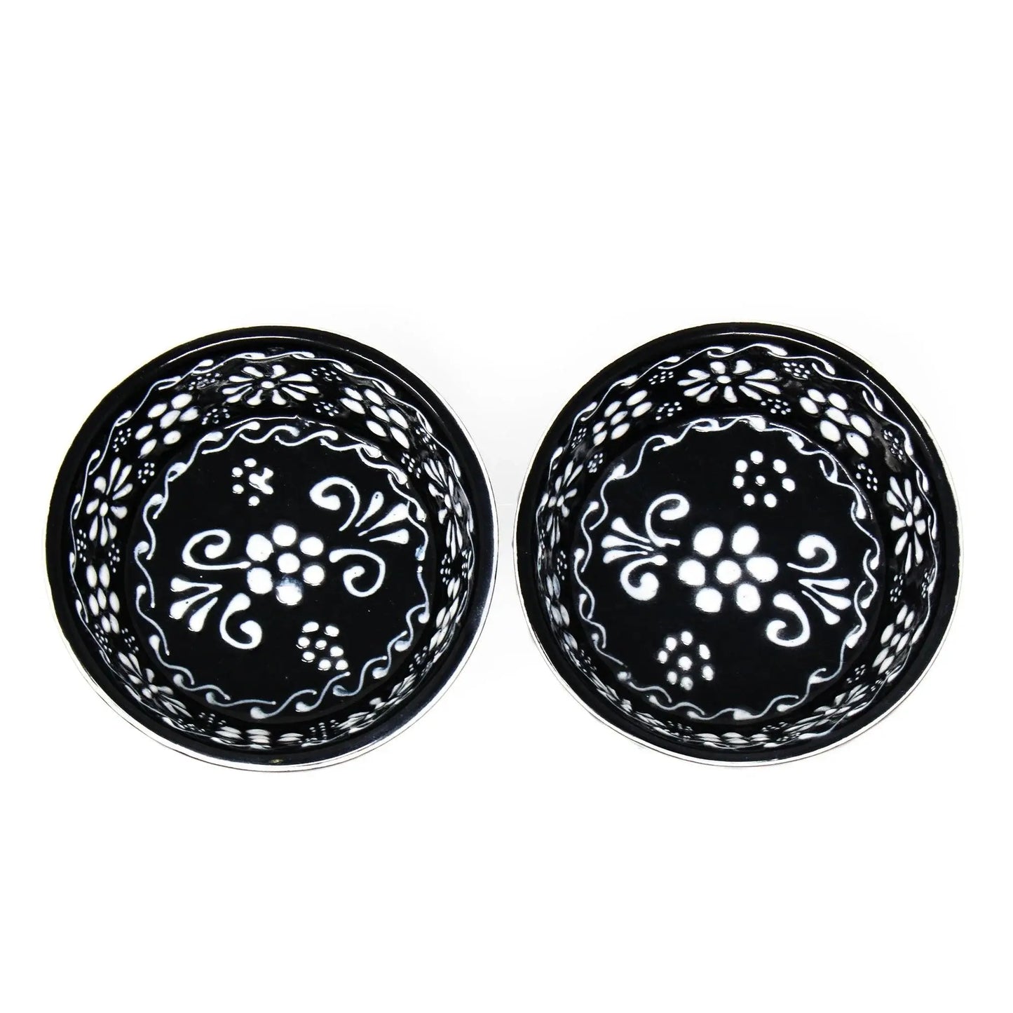 Set of 2 Encantada Handmade Pottery Appetizer & Dip Bowl, Ink - Encantada - Flyclothing LLC