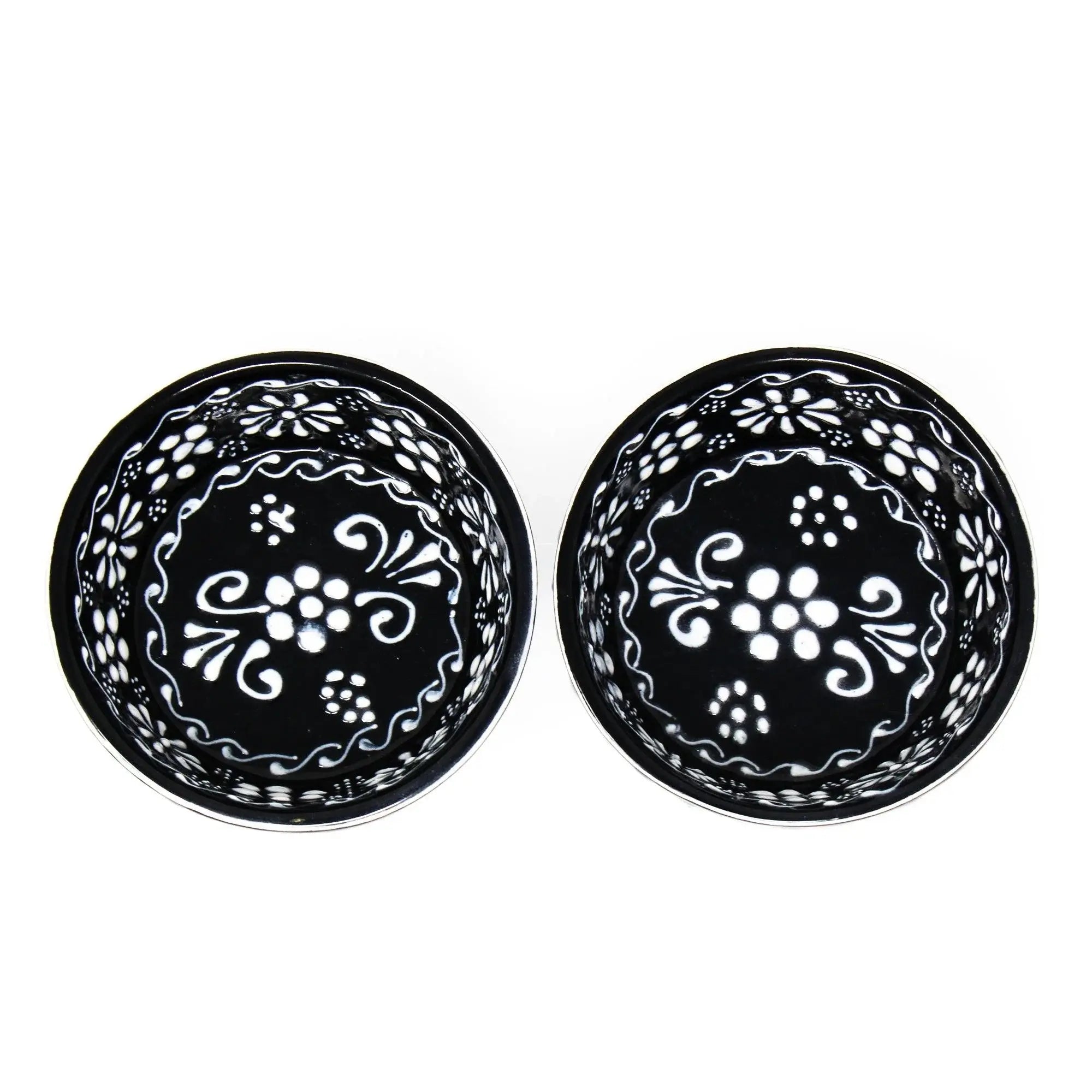 Set of 2 Encantada Handmade Pottery Appetizer & Dip Bowl, Ink - Encantada - Flyclothing LLC