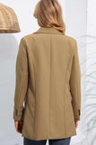 Lapel Neck Long Sleeve Blazer with Pockets - Trendsi - Flyclothing LLC