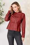 Mock Neck Zip Up Jacket - Trendsi - Flyclothing LLC