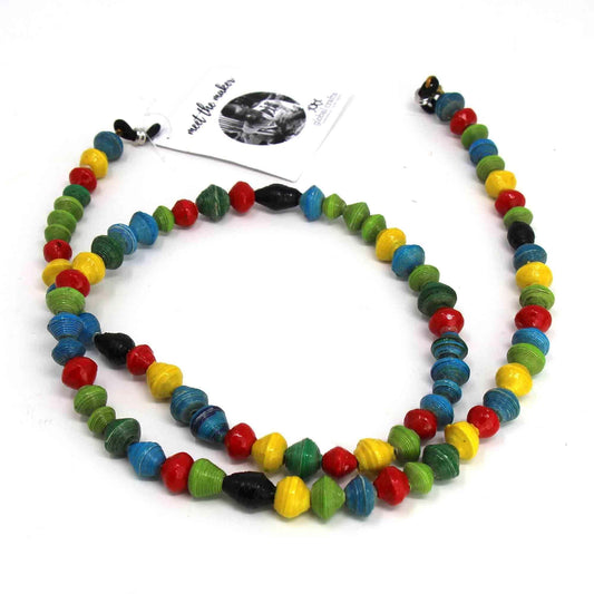 Face Mask/Eyeglass Paper Bead Chain, Colorful Round Beads - Creative Alternatives