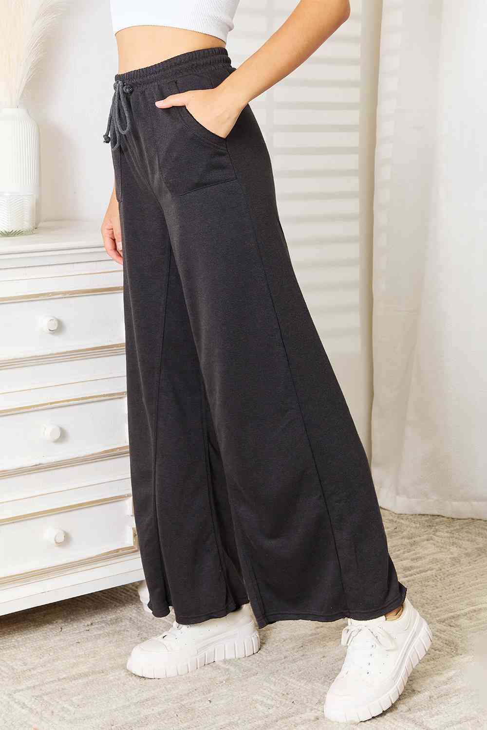 Basic Bae Wide Leg Pocketed Pants - Trendsi - Flyclothing LLC