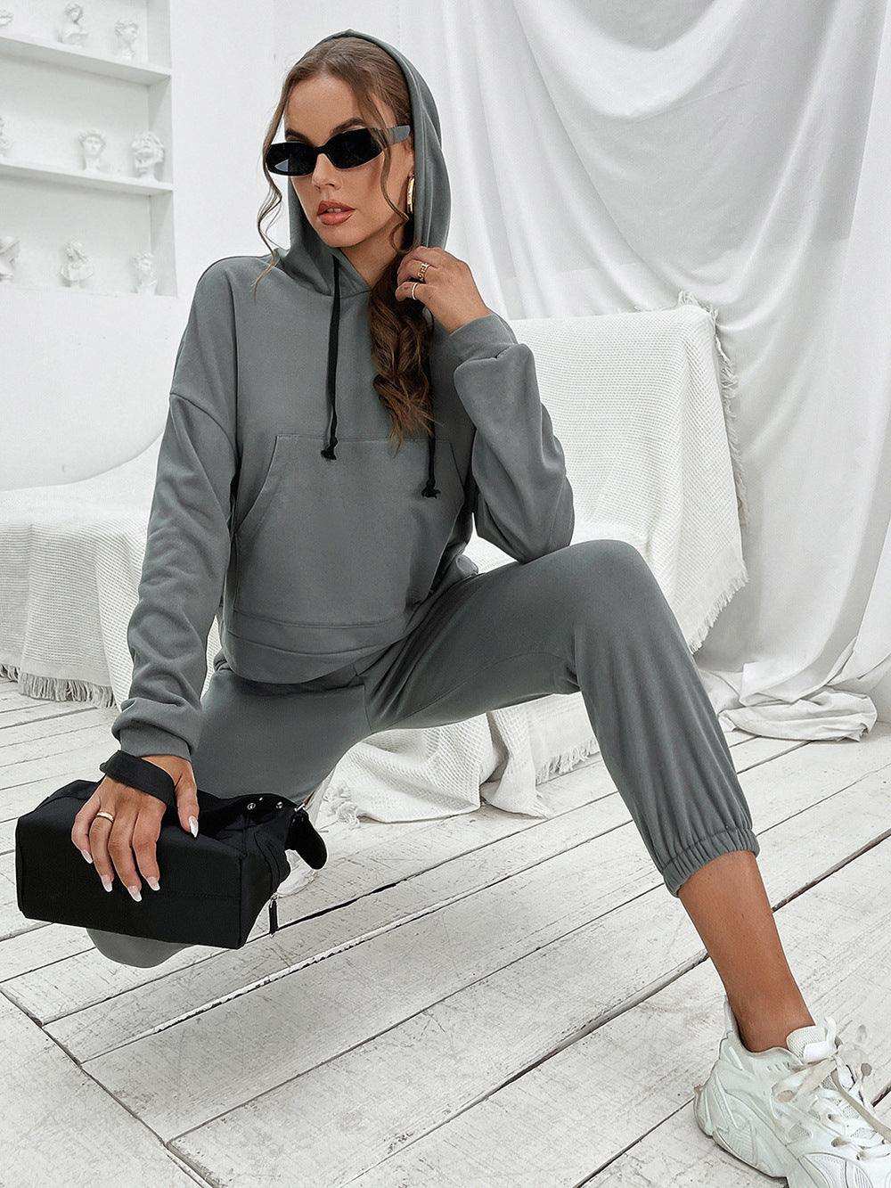 Sports Hoodie and Joggers Set - Trendsi - Flyclothing LLC