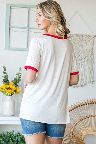 Heimish Full Size USA Contrast Trim Short Sleeve T-Shirt - Trendsi - Flyclothing LLC