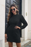 Cable-Knit Openwork Sweater Dress - Trendsi - Flyclothing LLC
