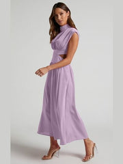 Cutout Mock Neck Sleeveless Dress - Trendsi