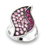 Alamode Rhodium + Ruthenium 925 Sterling Silver Ring with AAA Grade CZ in Multi Color - Alamode