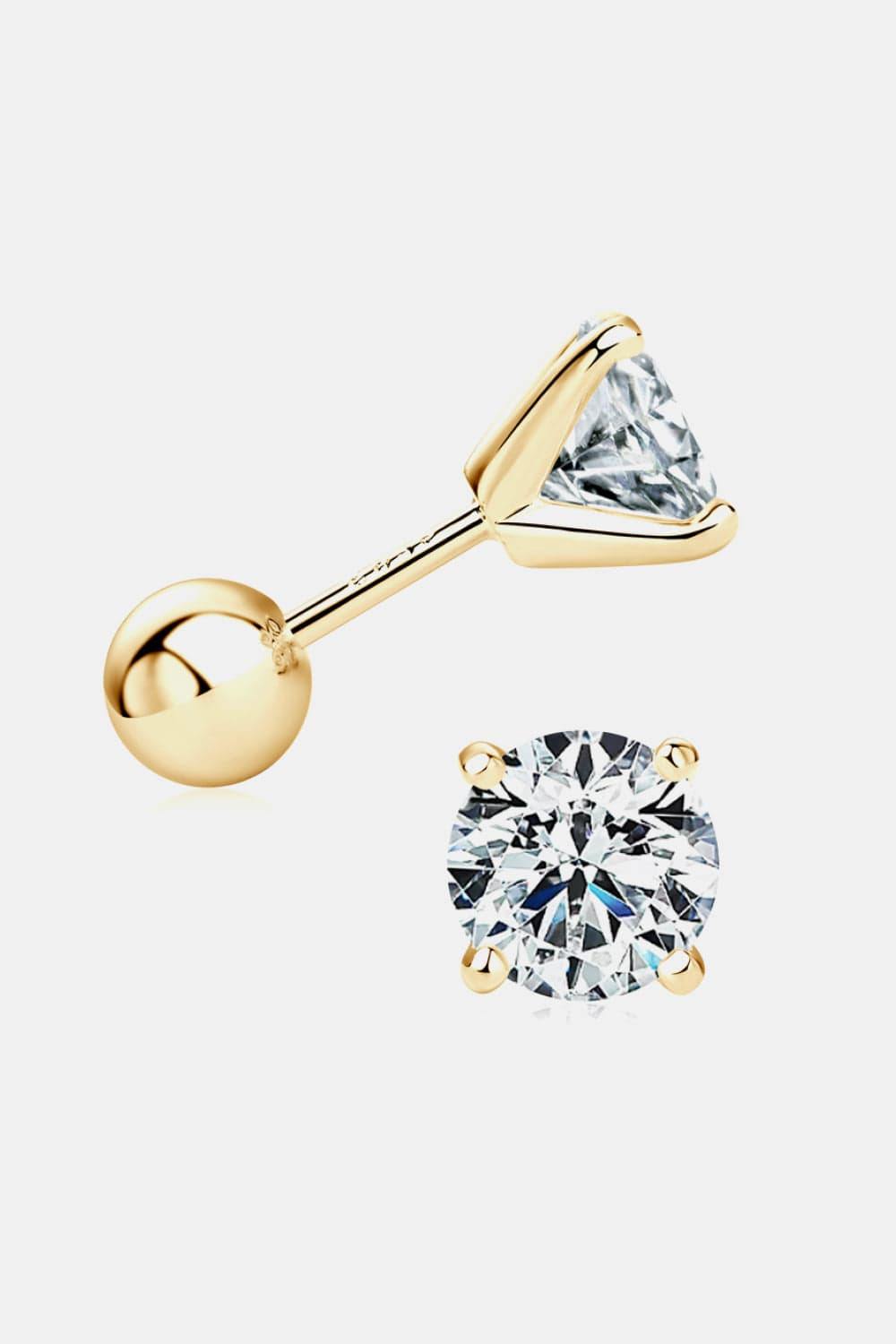 2 Carat Moissanite 925 Sterling Silver Stud Earrings - Trendsi