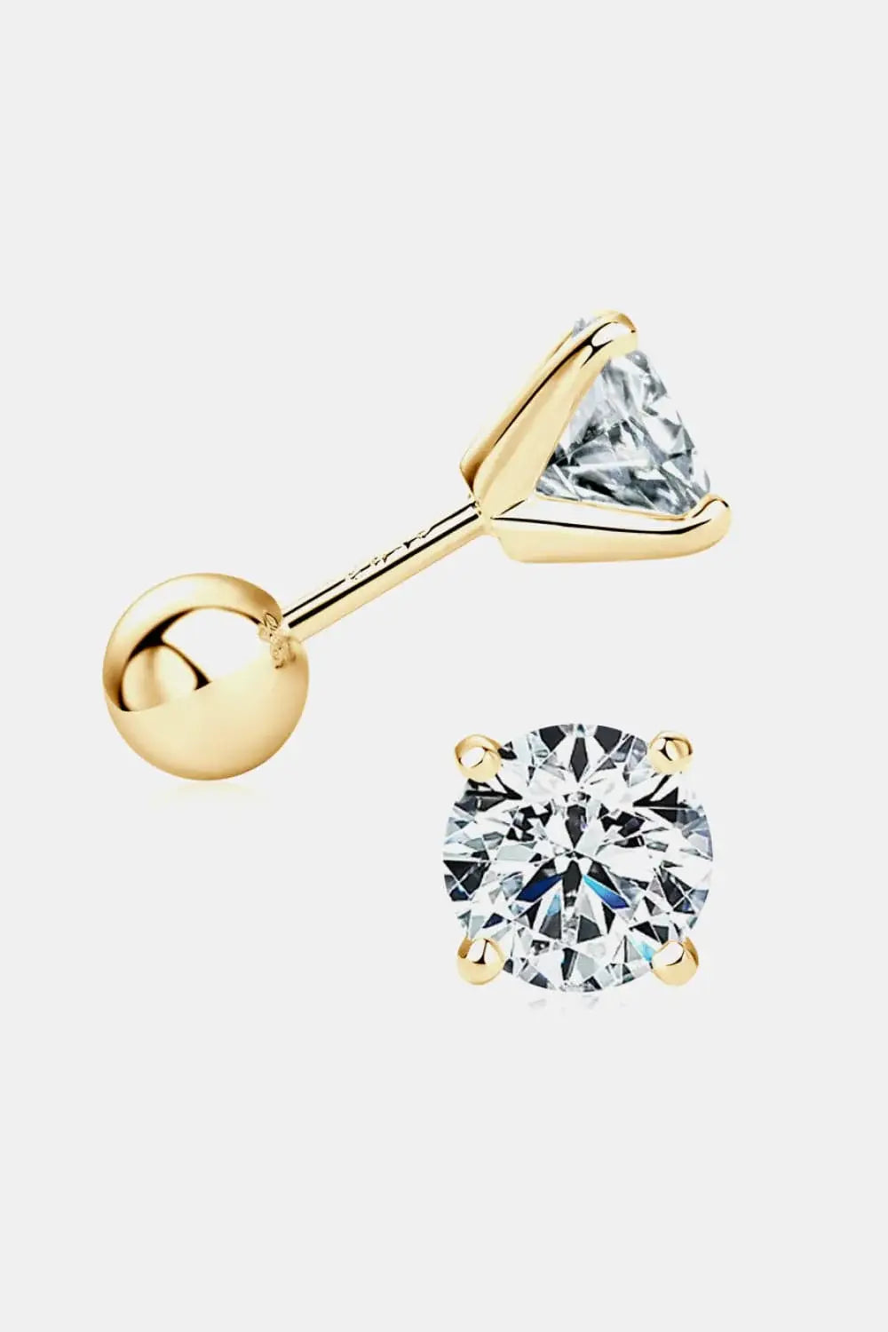 2 Carat Moissanite 925 Sterling Silver Stud Earrings - Trendsi - Flyclothing LLC