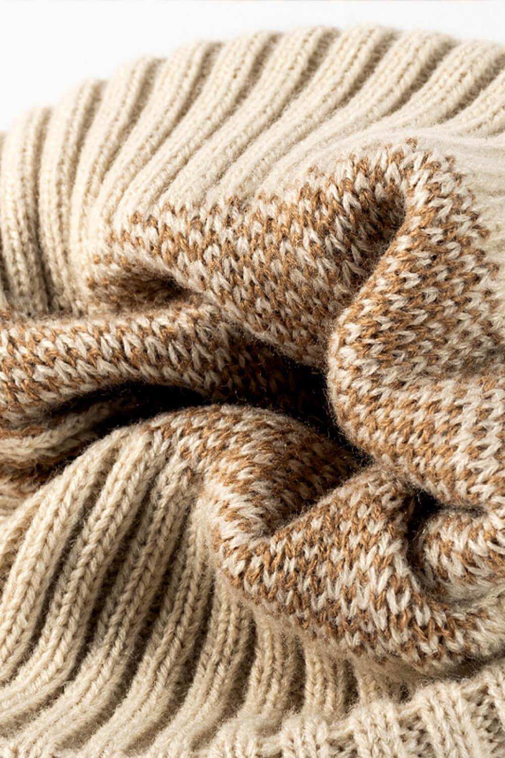 Leopard Pom-Pom Cuffed Beanie - Trendsi - Flyclothing LLC