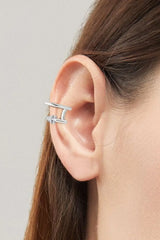 Moissanite 925 Sterling Silver Cuff Earrings - Trendsi - Flyclothing LLC