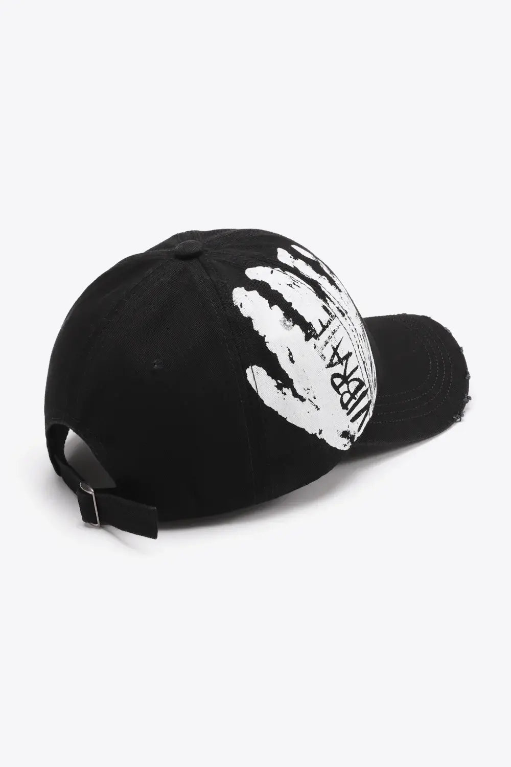 VIBRA Graphic Distressed Adjustable Baseball Cap - Trendsi - Flyclothing LLC