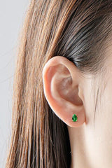 Lab-Grown Emerald Stud Earrings - Trendsi