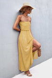 Strapless Split Maxi Dress - Trendsi - Flyclothing LLC