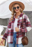 Plaid Button Up Dropped Shoulder Jacket - Trendsi - Flyclothing LLC
