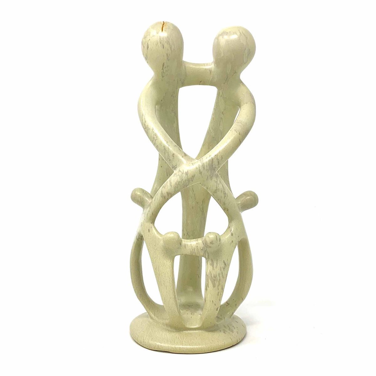 Natural 10-inch Tall Soapstone Family Sculpture - 2 Parents 4 Children - Smolart - Flyclothing LLC