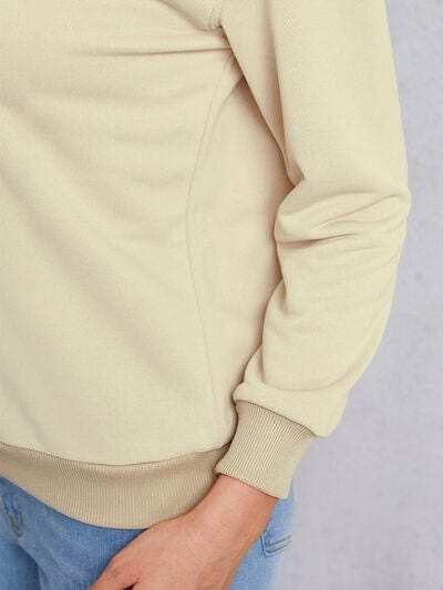 Round Neck Dropped Shoulder Sweatshirt - Trendsi - Flyclothing LLC