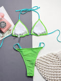 Ribbed Halter Neck Two-Piece Bikini Set - Trendsi