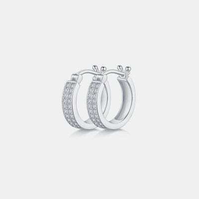 Moissanite 925 Sterling Silver Huggie Earrings - Trendsi - Flyclothing LLC