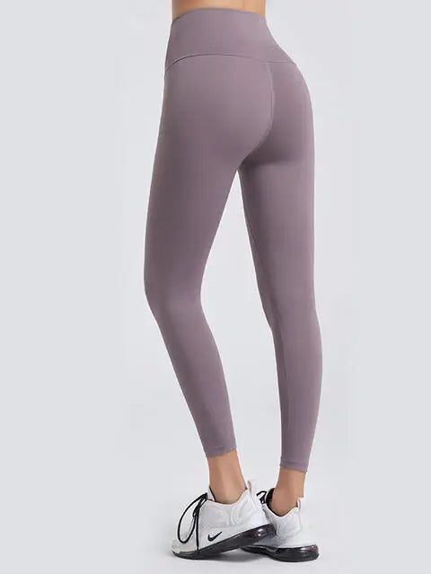 Wide Waistband Sports Leggings - Trendsi - Flyclothing LLC