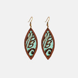 Geometrical Shape Wooden Dangle Earrings - Trendsi