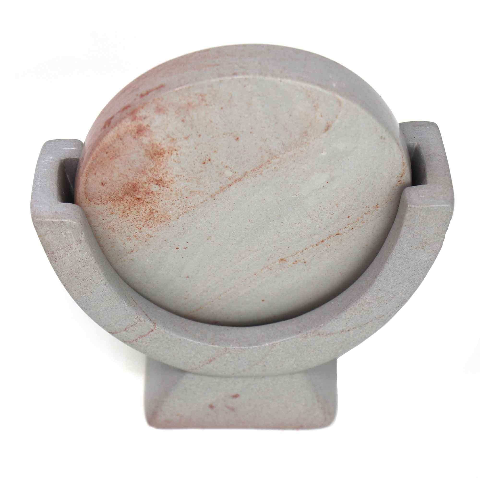 Compass Soapstone Sculpture, Light Gray Stone - SMOLArt - Flyclothing LLC