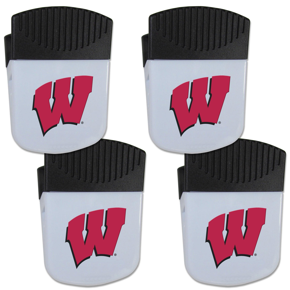 Wisconsin Badgers Chip Clip Magnet with Bottle Opener, 4 pack - Flyclothing LLC