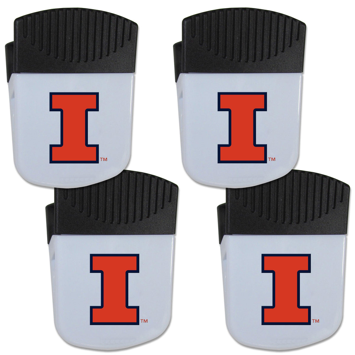 Illinois Fighting Illini Chip Clip Magnet with Bottle Opener, 4 pack - Flyclothing LLC