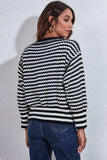Striped V-Neck Knit Top - Trendsi - Flyclothing LLC