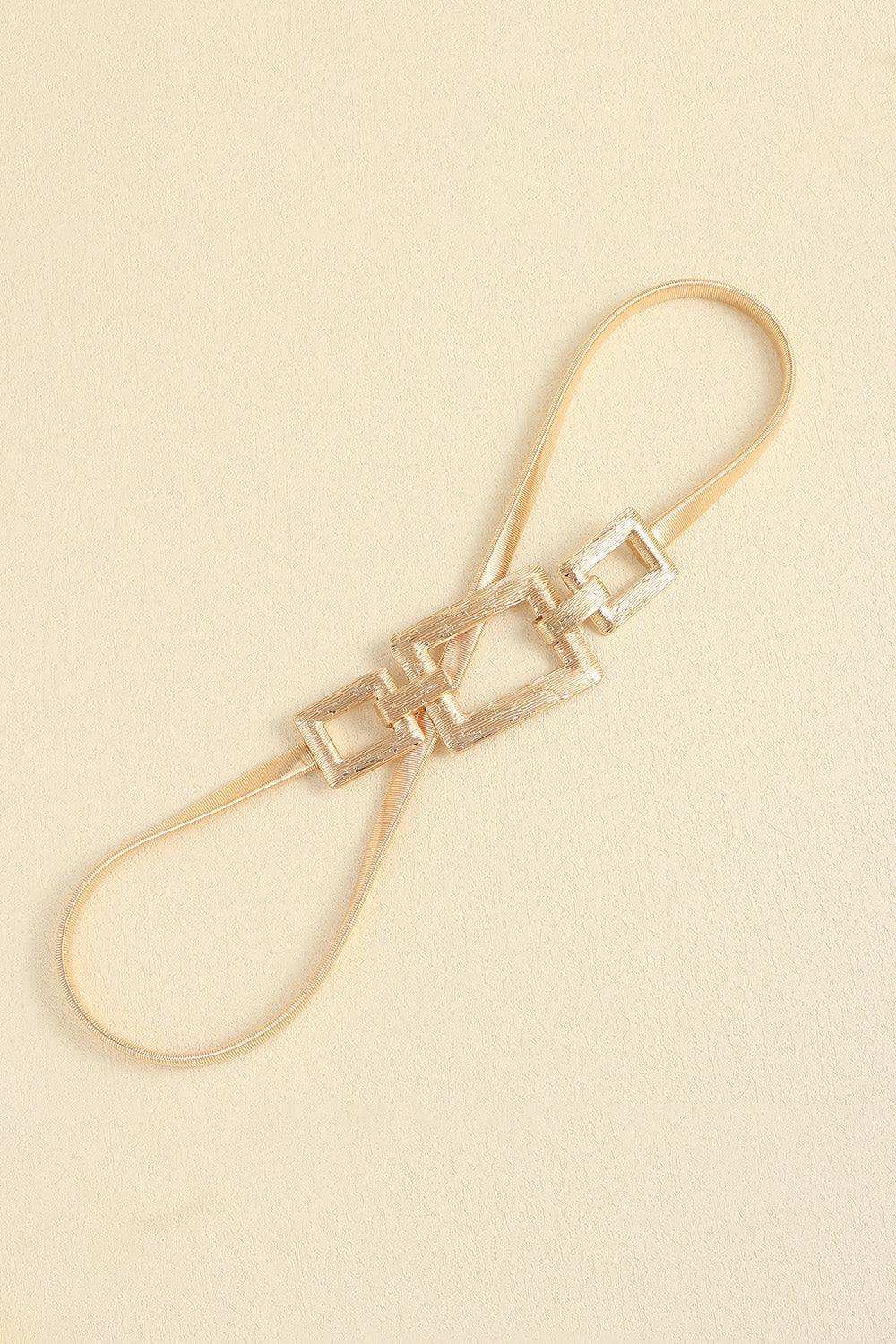 Square Shape Zinc Alloy Buckle Iron Belt - Trendsi - Flyclothing LLC