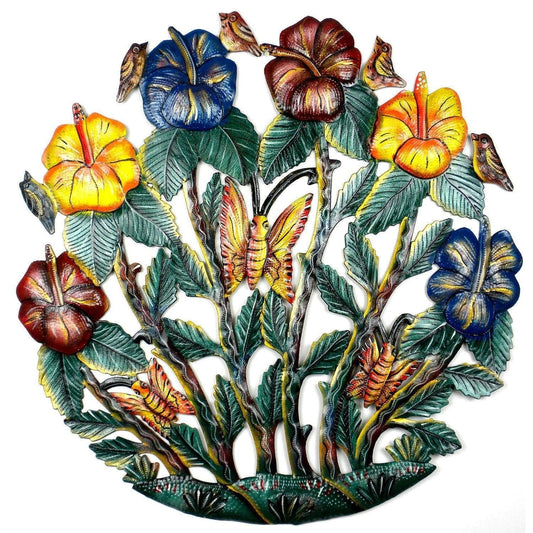 Painted Flower Garden Metal Wall Art - Croix des Bouquets - Croix des Bouquets