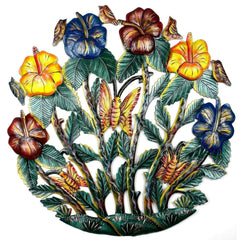 Painted Flower Garden Metal Wall Art - Croix des Bouquets - Croix des Bouquets
